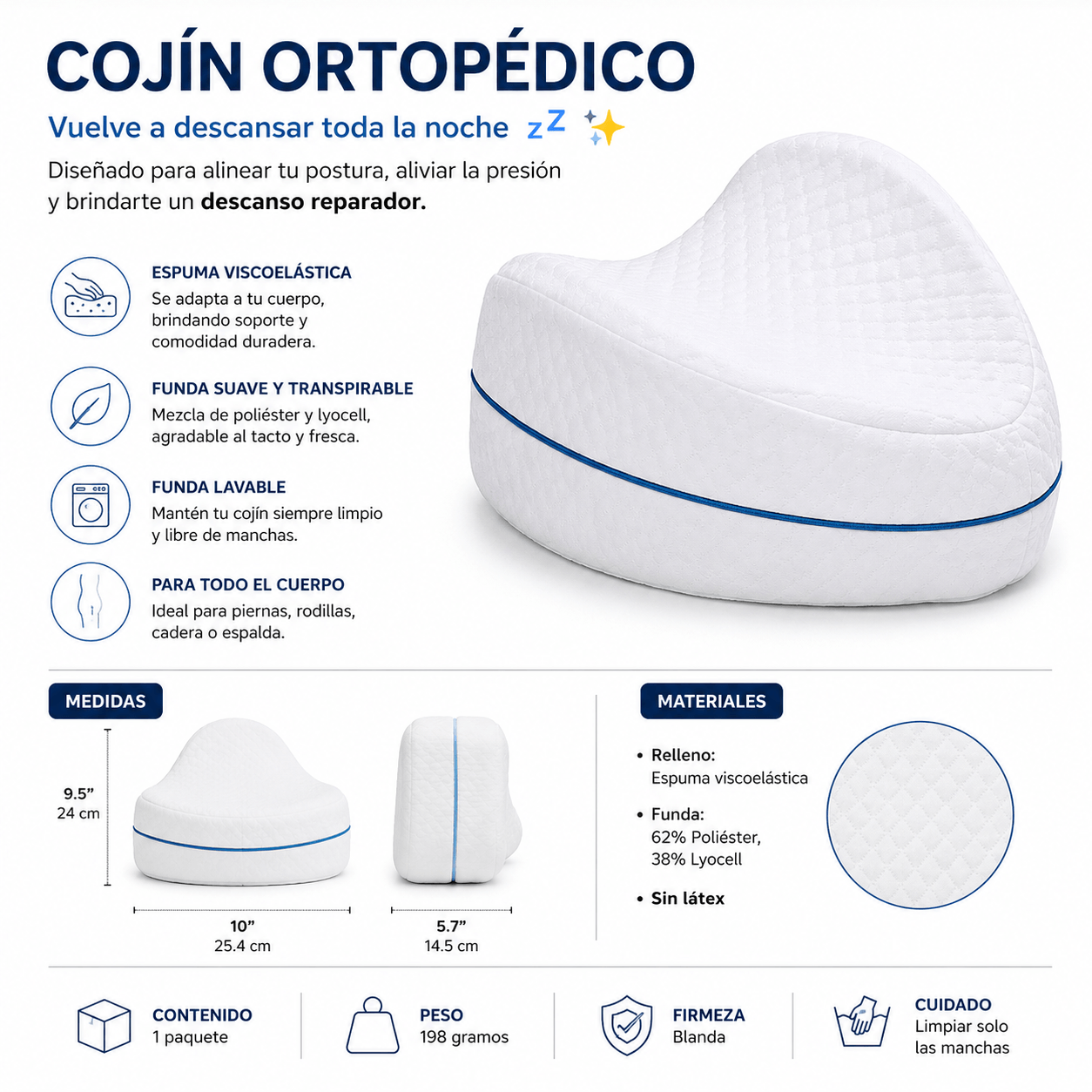 Cojin Almohada Ortopedica Para Piernas