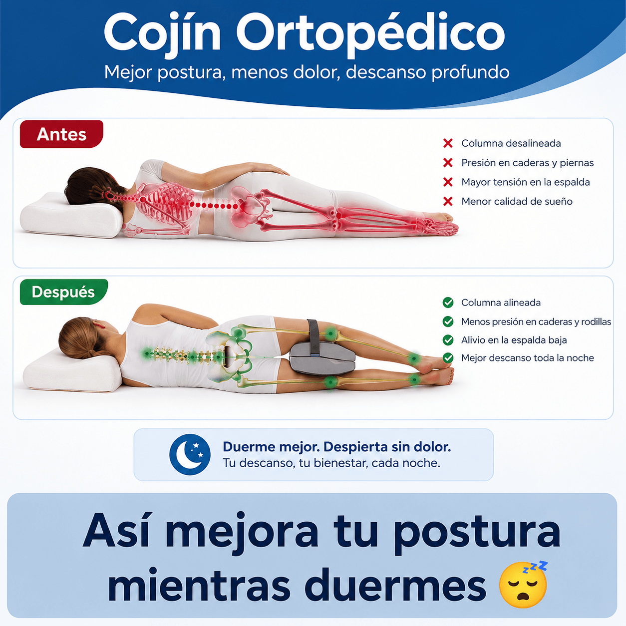Cojin Almohada Ortopedica Para Piernas