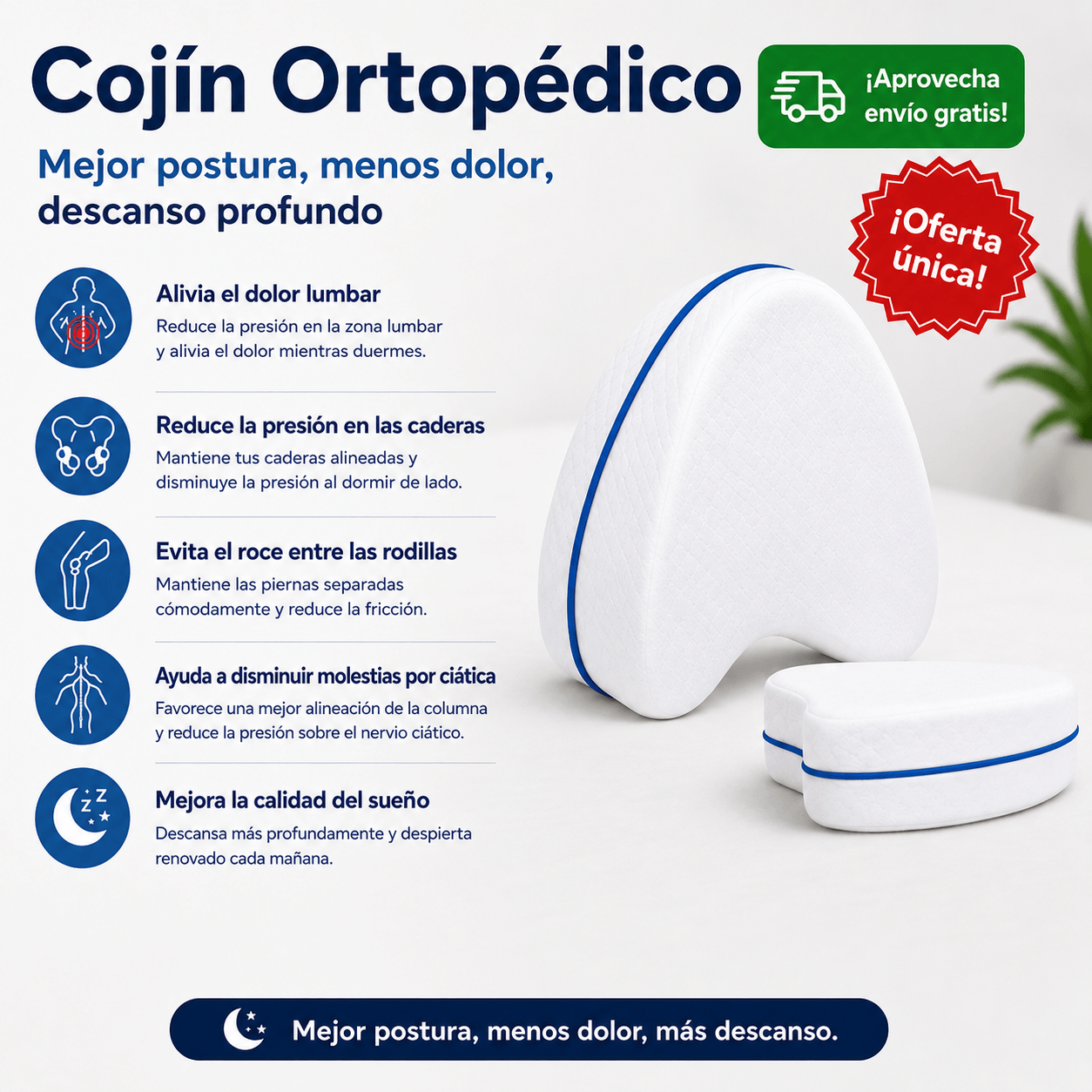 Cojin Almohada Ortopedica Para Piernas