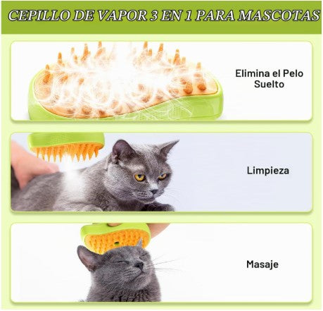 Cepillo a Vapor Para Perros 🐾 y Gatos 🐱