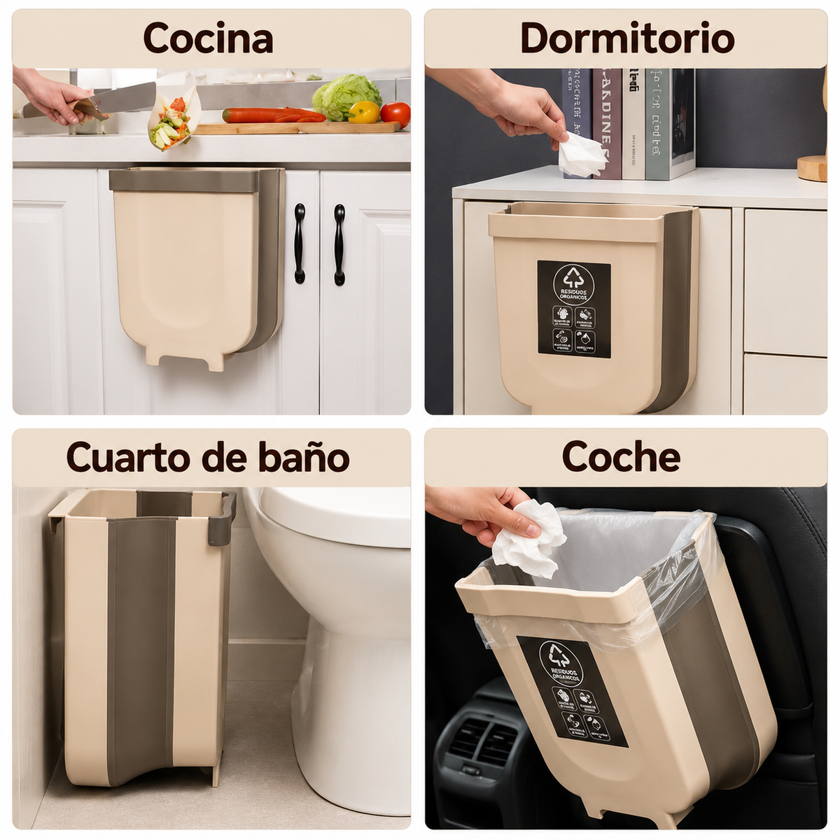 Basurero Plegable y Portátil para tu Cocina