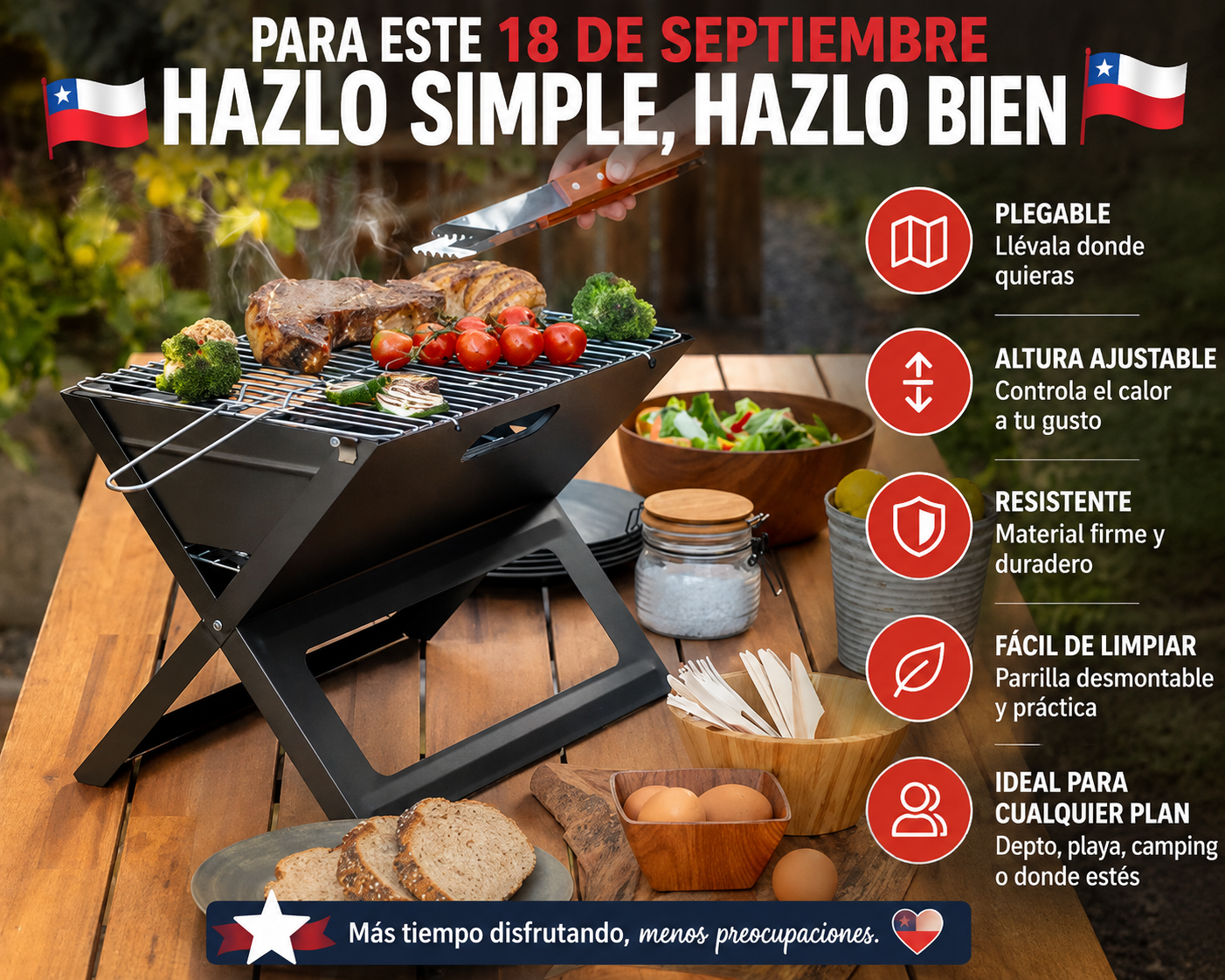 Parrilla Portátil Dieciochera