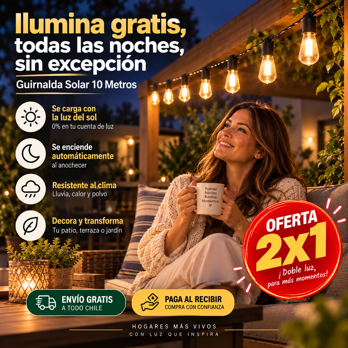 EcoLuz Patio - OFERTA 2x1. Ilumina el ambiente de manera natural