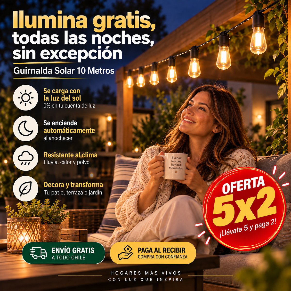 EcoLuz Patio - OFERTA 2x1. Ilumina el ambiente de manera natural