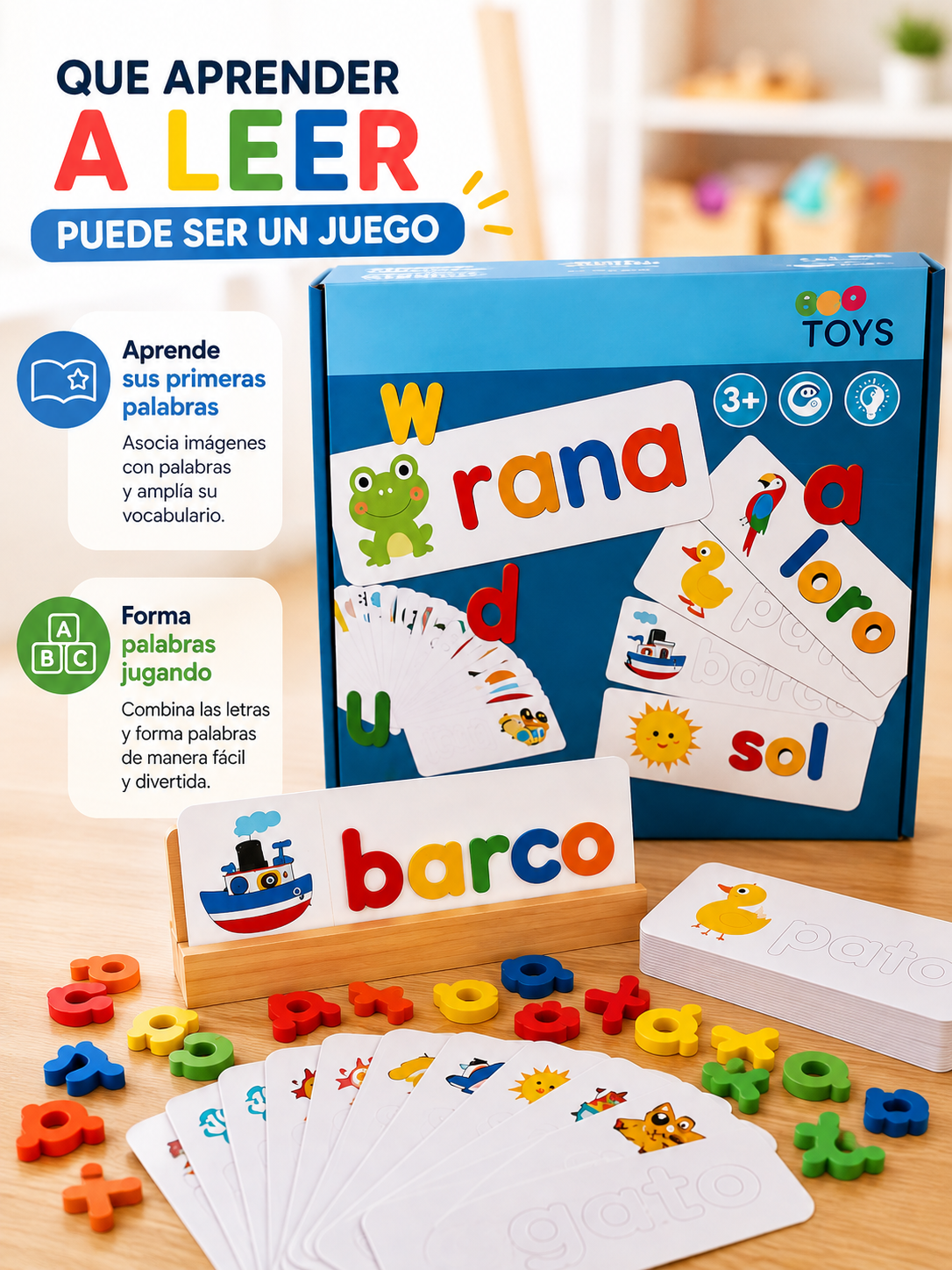 Juego De Palabras Infantil Deletreo Montessori Aprendizaje