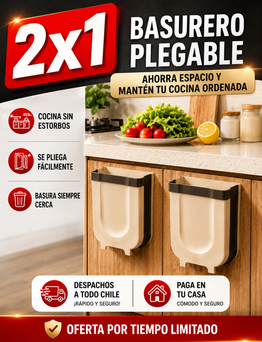 Basurero Plegable y Portátil para tu Cocina
