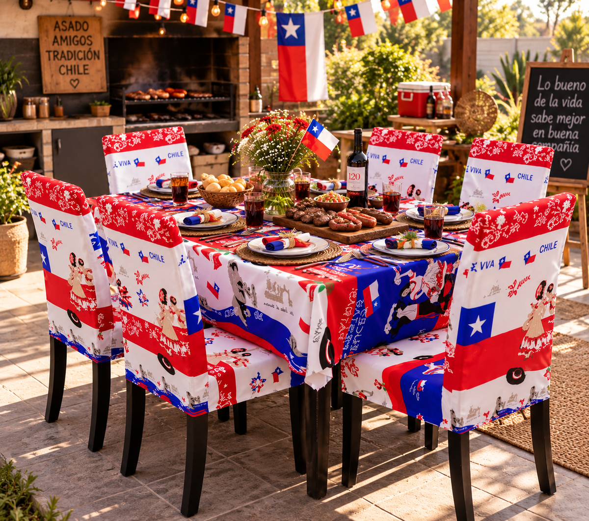 Mantel Dieciochero + 6 fundas de Silla